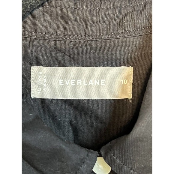 EVERLANE Mens Size 10 Button Down Long Sleeve Shirt Black - Picture 5 of 9